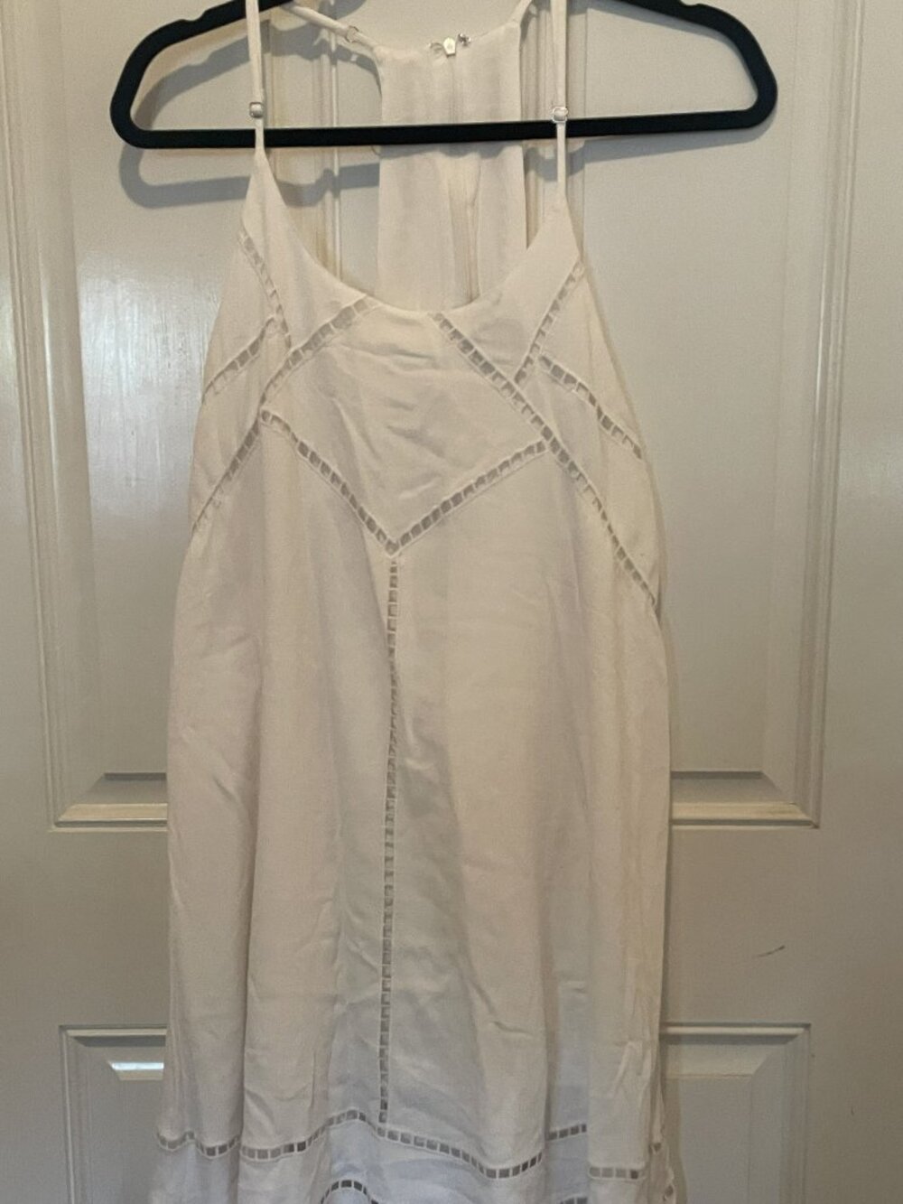 Lulus Sister Moon White Embroidered Swing Dress L